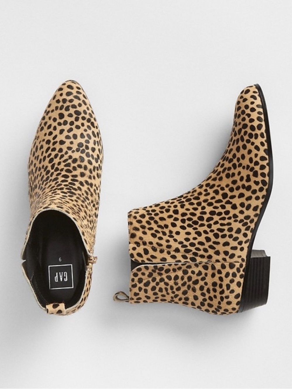 Gap leather Chelsea boots pony/cheetah print